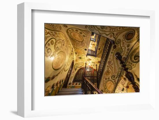 Interior View of Casa Comalat Modernist Building, Barcelona, Catalonia, Spain-Stefano Politi Markovina-Framed Photographic Print