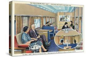 Interior View of Chicago and Northwestern Line Streamliner 400 Train-Lantern Press-Stretched Canvas