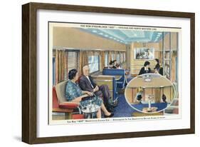 Interior View of Chicago and Northwestern Line Streamliner 400 Train-Lantern Press-Framed Art Print