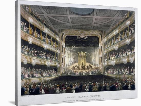 Interior View of Covent Garden Theatre, Bow Street, Westminster, London, 1808-Thomas Rowlandson-Stretched Canvas