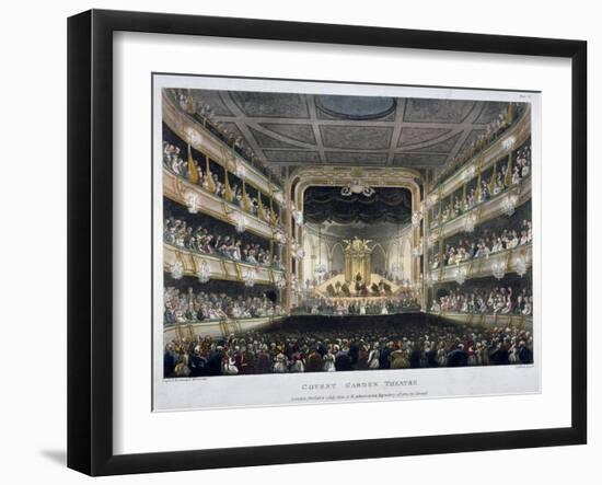 Interior View of Covent Garden Theatre, Bow Street, Westminster, London, 1808-Thomas Rowlandson-Framed Giclee Print