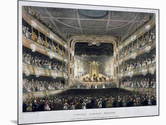 Interior View of Covent Garden Theatre, Bow Street, Westminster, London, 1808-Thomas Rowlandson-Mounted Giclee Print