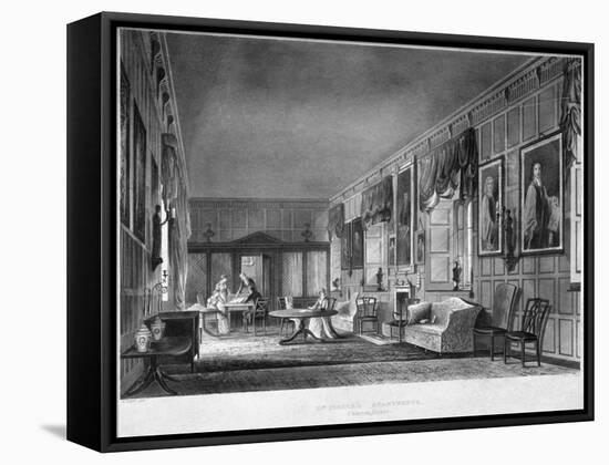 Interior View of Dr Fisher's Apartments, Charterhouse, Finsbury, London, 1816-Joseph Constantine Stadler-Framed Stretched Canvas