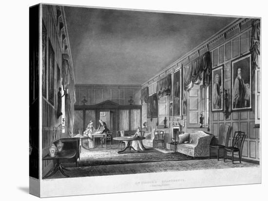 Interior View of Dr Fisher's Apartments, Charterhouse, Finsbury, London, 1816-Joseph Constantine Stadler-Stretched Canvas