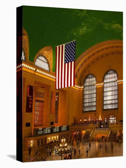 Interior View of Grand Central Station, New York, USA-Nancy & Steve Ross-Stretched Canvas