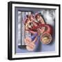 Interior View of Heart with Detail of Muscle Cells and Atherosclerotic Artery-null-Framed Art Print