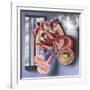 Interior View of Heart with Detail of Muscle Cells and Atherosclerotic Artery-null-Framed Art Print