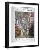 Interior View of Henry Vii's Chapel in Westminster Abbey, London, C1855-WL Walton-Framed Giclee Print