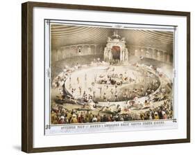 Interior View of Howes and Cushing's Great United States Circus Poster-null-Framed Giclee Print