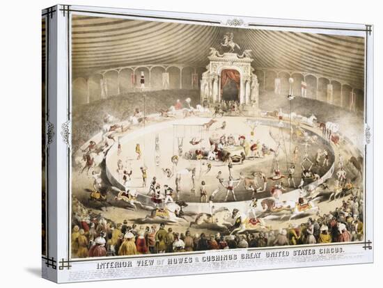 Interior View of Howes and Cushing's Great United States Circus Poster-null-Stretched Canvas