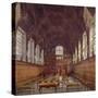 Interior view of Middle Temple Hall from the high table with figures, London, 1884-John Crowther-Stretched Canvas
