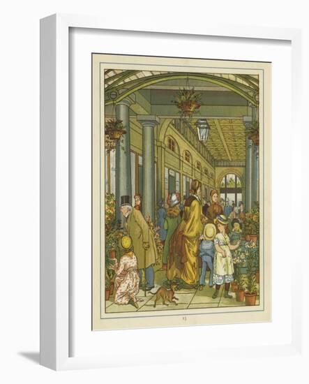 Interior View of People Among the Flowers on Sale in Covent Garden-Thomas Crane-Framed Giclee Print