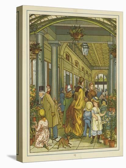 Interior View of People Among the Flowers on Sale in Covent Garden-Thomas Crane-Stretched Canvas