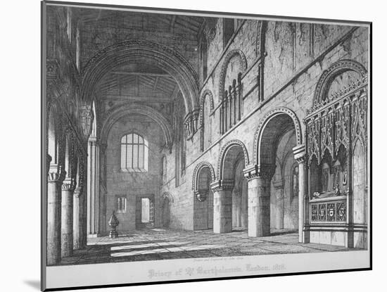 Interior View of St Bartholomew's Priory, Smithfield, City of London, 1818-John Coney-Mounted Giclee Print
