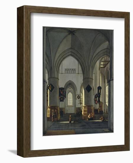 Interior View of St. Bavo Church, Harlem-Gerrit Adriaensz Berckheyde-Framed Giclee Print