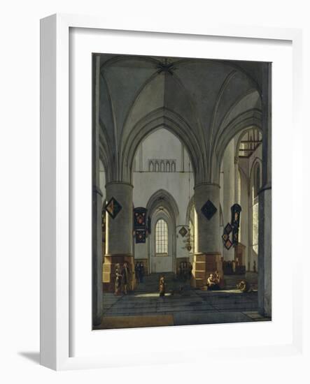 Interior View of St. Bavo Church, Harlem-Gerrit Adriaensz Berckheyde-Framed Giclee Print