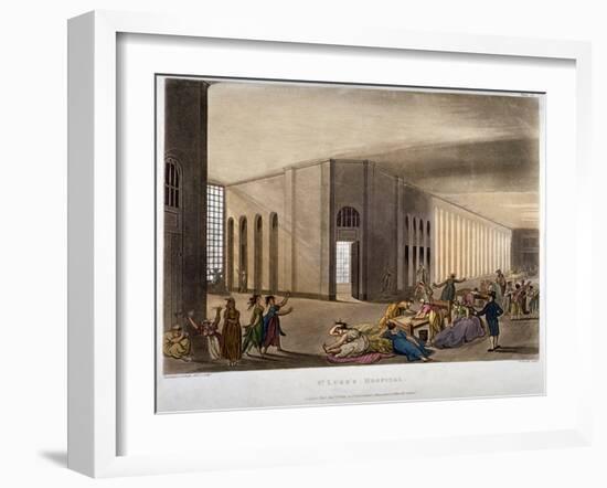 Interior View of St Luke's Hospital, Old Street, Finsbury, London, 1809-Joseph Constantine Stadler-Framed Giclee Print