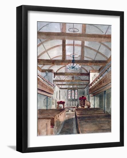 Interior View of St Pancras Old Church, London, 1853-null-Framed Giclee Print