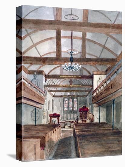 Interior View of St Pancras Old Church, London, 1853-null-Stretched Canvas