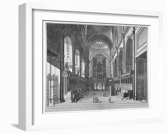 Interior View of St Paul's Cathedral, City of London, C1720-Johannes Kip-Framed Giclee Print