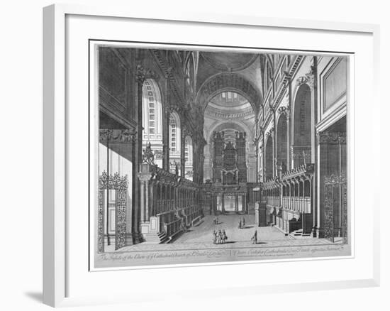 Interior View of St Paul's Cathedral, City of London, C1720-Johannes Kip-Framed Giclee Print