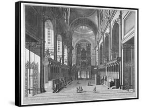 Interior View of St Paul's Cathedral, City of London, C1720-Johannes Kip-Framed Stretched Canvas