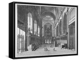 Interior View of St Paul's Cathedral, City of London, C1720-Johannes Kip-Framed Stretched Canvas