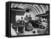 Interior View of Steel Underground Radiation Fallout Shelter Where Couple Relaxes with 3 Children-Walter Sanders-Framed Stretched Canvas