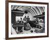 Interior View of Steel Underground Radiation Fallout Shelter Where Couple Relaxes with 3 Children-Walter Sanders-Framed Photographic Print