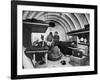 Interior View of Steel Underground Radiation Fallout Shelter Where Couple Relaxes with 3 Children-Walter Sanders-Framed Photographic Print