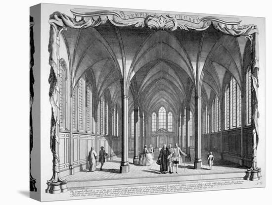 Interior View of Temple Church, City of London, 1750-John Boydell-Stretched Canvas
