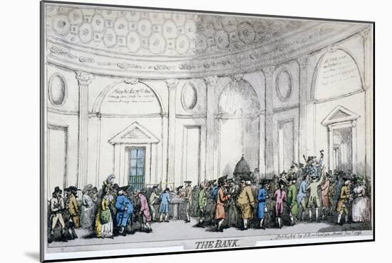 Interior View of the Bank of England, City of London, 1792-Thomas Rowlandson-Mounted Giclee Print