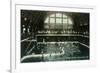 Interior View of the Bathing Pavilion - Santa Cruz, CA-Lantern Press-Framed Premium Giclee Print
