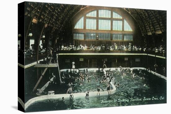 Interior View of the Bathing Pavilion - Santa Cruz, CA-Lantern Press-Stretched Canvas