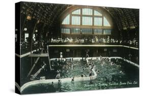 Interior View of the Bathing Pavilion - Santa Cruz, CA-Lantern Press-Stretched Canvas