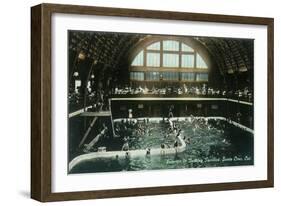 Interior View of the Bathing Pavilion - Santa Cruz, CA-Lantern Press-Framed Art Print