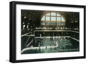 Interior View of the Bathing Pavilion - Santa Cruz, CA-Lantern Press-Framed Art Print