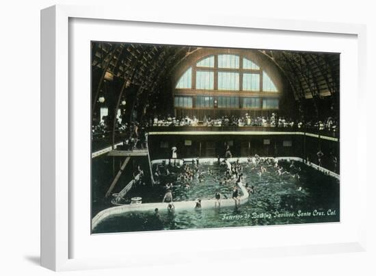 Interior View of the Bathing Pavilion - Santa Cruz, CA-Lantern Press-Framed Art Print