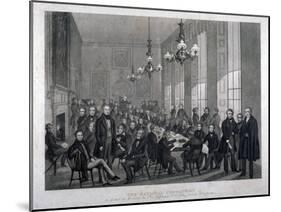 Interior View of the British Coffee House on Cockspur Street, Westminster, London, 1839-null-Mounted Giclee Print
