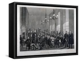 Interior View of the British Coffee House on Cockspur Street, Westminster, London, 1839-null-Framed Stretched Canvas