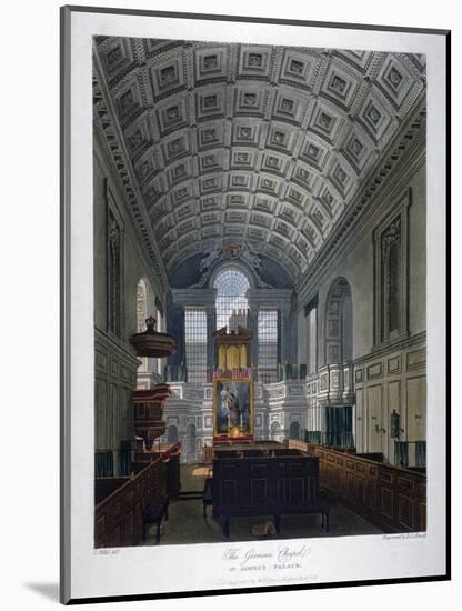 Interior View of the Chapel Royal in St James's Palace, Westminster, London, 1816-Daniel Havell-Mounted Giclee Print