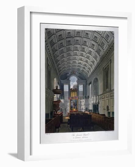 Interior View of the Chapel Royal in St James's Palace, Westminster, London, 1816-Daniel Havell-Framed Giclee Print