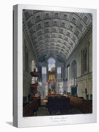 Interior View of the Chapel Royal in St James's Palace, Westminster, London, 1816-Daniel Havell-Stretched Canvas