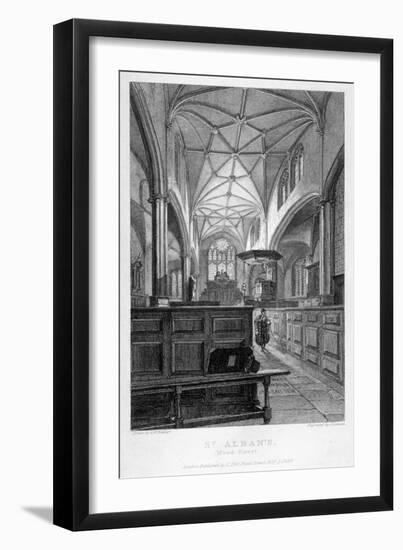 Interior View of the Church of St Alban, Wood Street, City of London, 1838-J Lemon-Framed Giclee Print