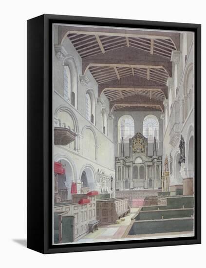 Interior View of the Church of St Bartholomew-The-Great, Smithfield, City of London, 1821-Thomas Hosmer Shepherd-Framed Stretched Canvas