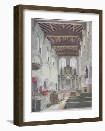 Interior View of the Church of St Bartholomew-The-Great, Smithfield, City of London, 1821-Thomas Hosmer Shepherd-Framed Giclee Print