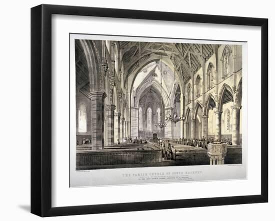 Interior View of the Church of St John of Jerusalem, Hackney, London, C1850-CJ Greenwood-Framed Giclee Print