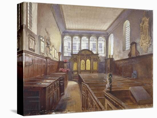 Interior view of the Church of St Matthew, Friday Street, City of London, 1881-John Crowther-Stretched Canvas