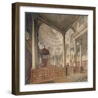 Interior View of the Church of St Stephen Walbrook, City of London, 1811-John Coney-Framed Giclee Print