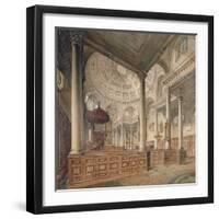 Interior View of the Church of St Stephen Walbrook, City of London, 1811-John Coney-Framed Giclee Print